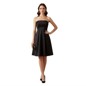 NWT White House Black‎ Market Black Convertible Strapless Satin Dress Size 2